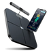 Hume Body Pod scale with handlebar sensor and smartphone displaying body composition analysis, highlighting HSA/FSA eligibility and advanced health tracking features.