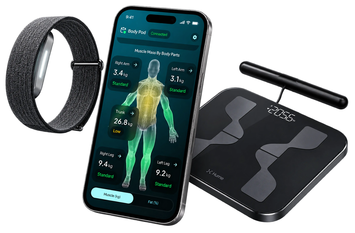 Health wearable, mobile app and smart scale